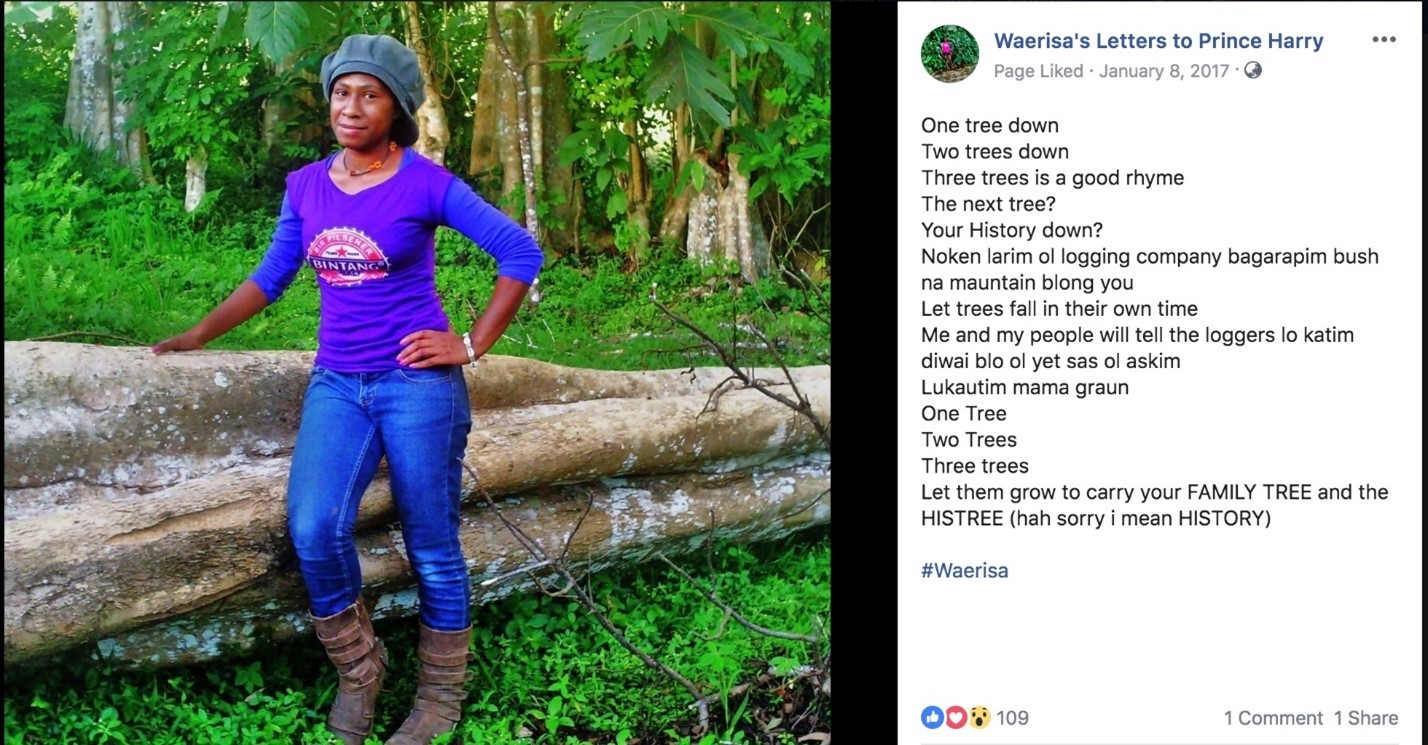 PNG campaigner-poet-student who wrote hilarious letters to Prince&hellip;